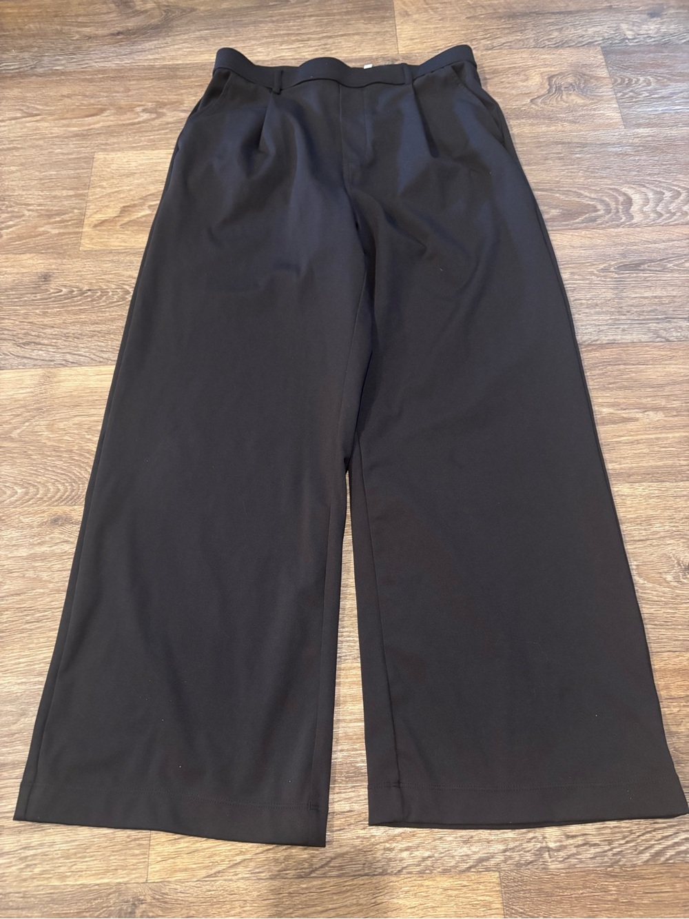 Halara Wide Leg Work Pants Women’s M Petite Black Stretch Dress Trouser Office